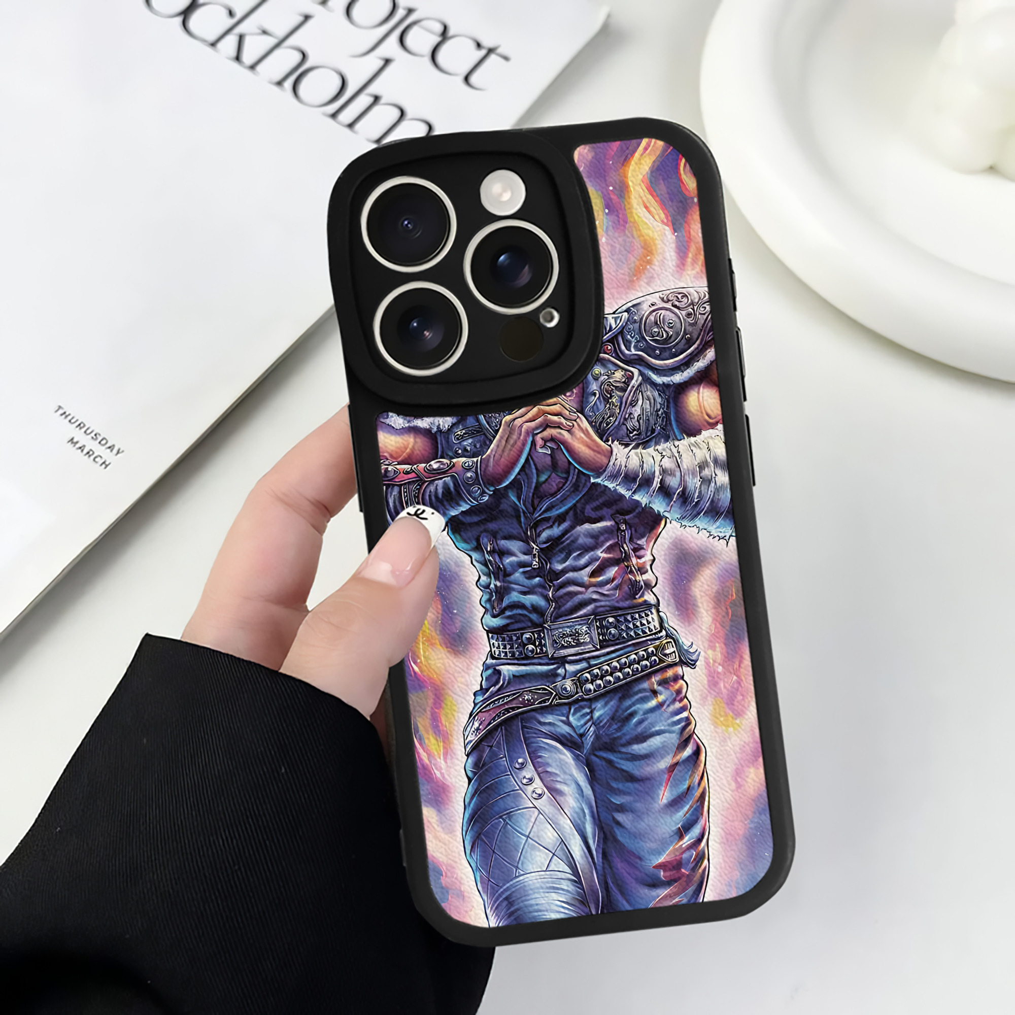 （画像用） 北斗の拳 Fist of the North Star 【iPhone 16シリーズ対応】シリコンスマホケース（レザー調） 材質：シリコン